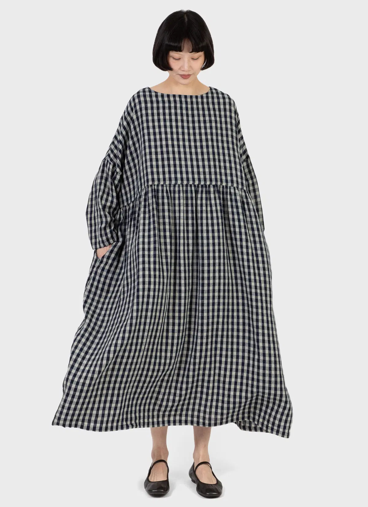 ICHI Antiquités / check linen stall Namu Shop - Ichi Antiquites Linen Twill Check Shirt