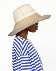 Lola Big Bread Basket Hat Natural/Cobalt