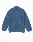 Andean Wool Bomber Cardi, Azul Claro