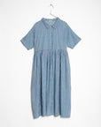 Dora Tie Dye Checks Dress - Lake