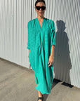 Pocket Caftan - Emerald Stripe by Two