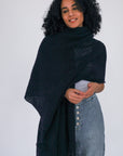 Isla Alpaca Throw & Wrap - Navy