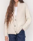 Huacaya Alpaca Cardigan, Natural