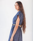 Maia Multi Pin Stripe Dress - Natural Indigo
