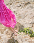Aditi Cotton Gauze Dress - Fuchsia