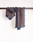 Dupatta Noor Special Shawl - Toosh/Blue Tiny Checks Pattern