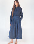 Danae Double Stripe Skirt Pant - Natural Indigo