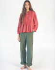 Alma Tiny Checks Top - Red