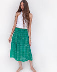 Araminta Check Jamdani Skirt - Mint