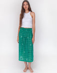 Araminta Check Jamdani Skirt - Mint