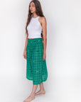Araminta Check Jamdani Skirt - Mint