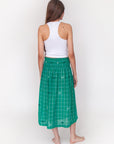Araminta Check Jamdani Skirt - Mint