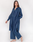Bheeti Large Stripe Dress - Natural Indigo