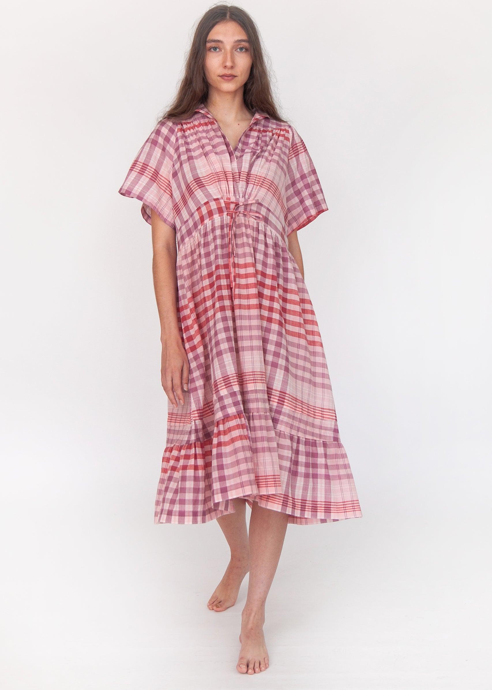 pink white check dress Picnic Weather Dress
