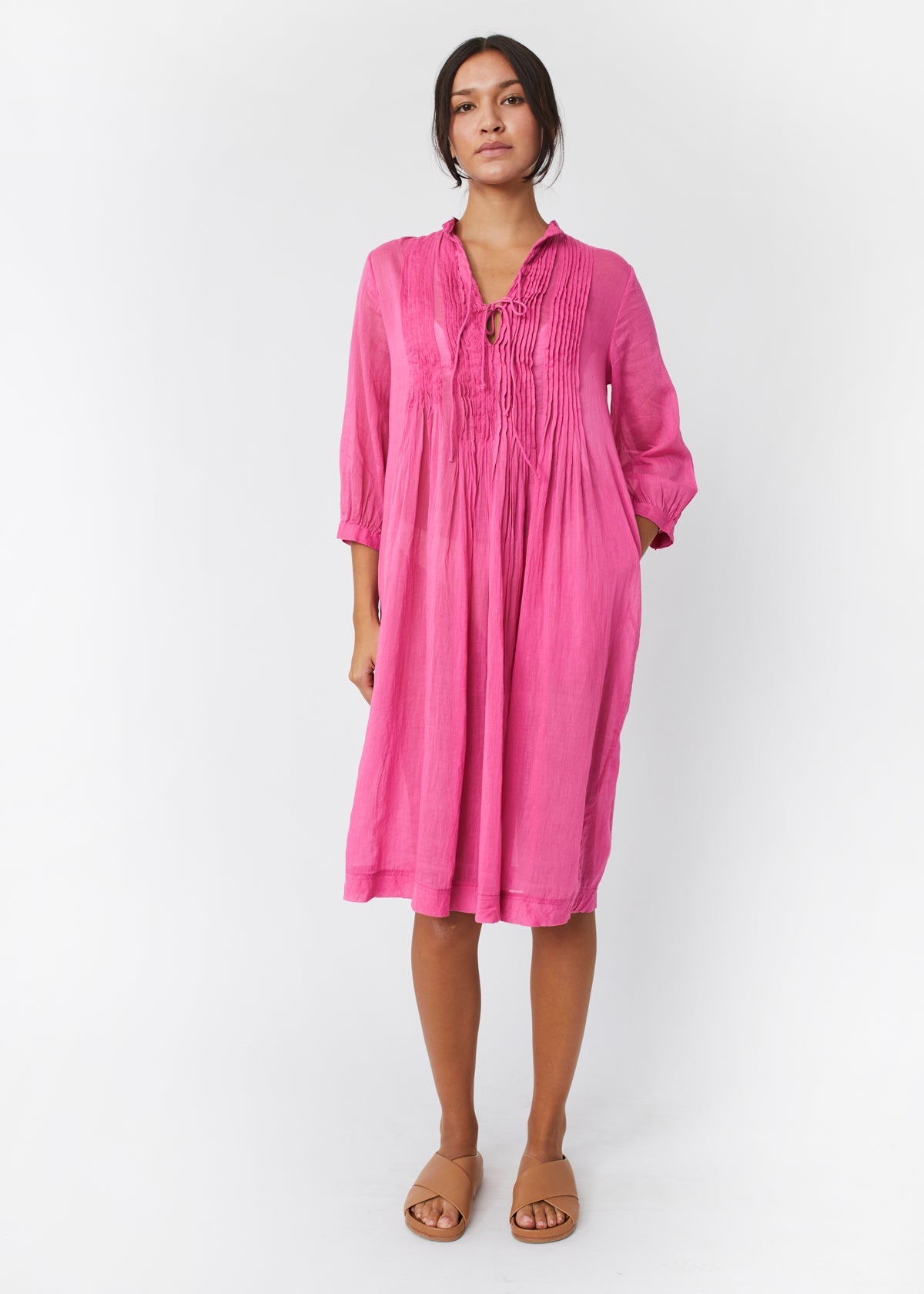 Matta Aditi Cotton Gauze Dress - Fuchsia M Matta Aditi Cotton Gauze Dress - Fuchsia M