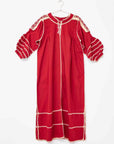 Sirena Dress Long Sleeves - Natural on Red