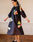 Nikki Chasin Ballad Fan Patch Dress - Navy
