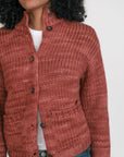 Javary Hand Painted Merino Cardigan - Rust