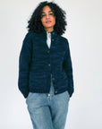 Javary Hand Painted Cardigan - Navy