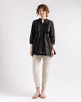 Aditi Cotton Gauze Top, Black