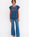 Amuzgo Top Natural Indigo