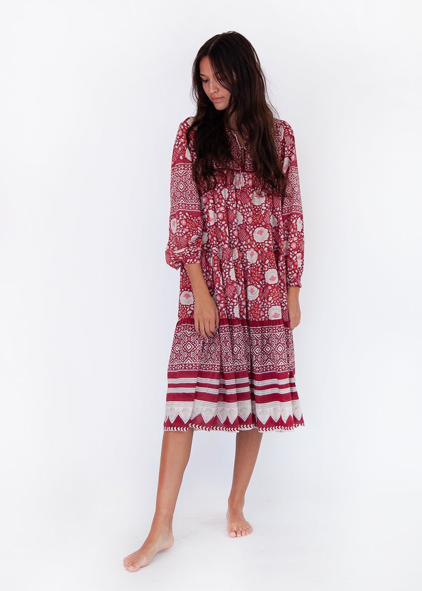 garnet dress The Kimmy in Baroque Floral 12 / Garnet Baroque Floral styles or for different dye lots Yamini Booj Dress | Garnet