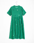 Dora Check Jamdani Dress - Mint