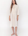 Aditi Tiny Checks Dress  - Natural