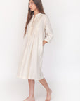 Aditi Tiny Checks Dress  - Natural