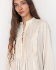 Aditi Tiny Checks Dress  - Natural