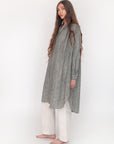 Bheeti Tie Dye Checks Dress - Cement