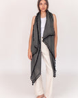 Dupatta Saaf Shiny Pin Stripes - Black