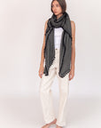 Dupatta Saaf Shiny Pin Stripes - Black
