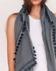 Dupatta Saaf Shiny Pin Stripes - North Sea