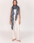 Dupatta Saaf Shiny Pin Stripes - North Sea