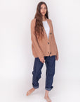 Huacaya Cardigan Peach