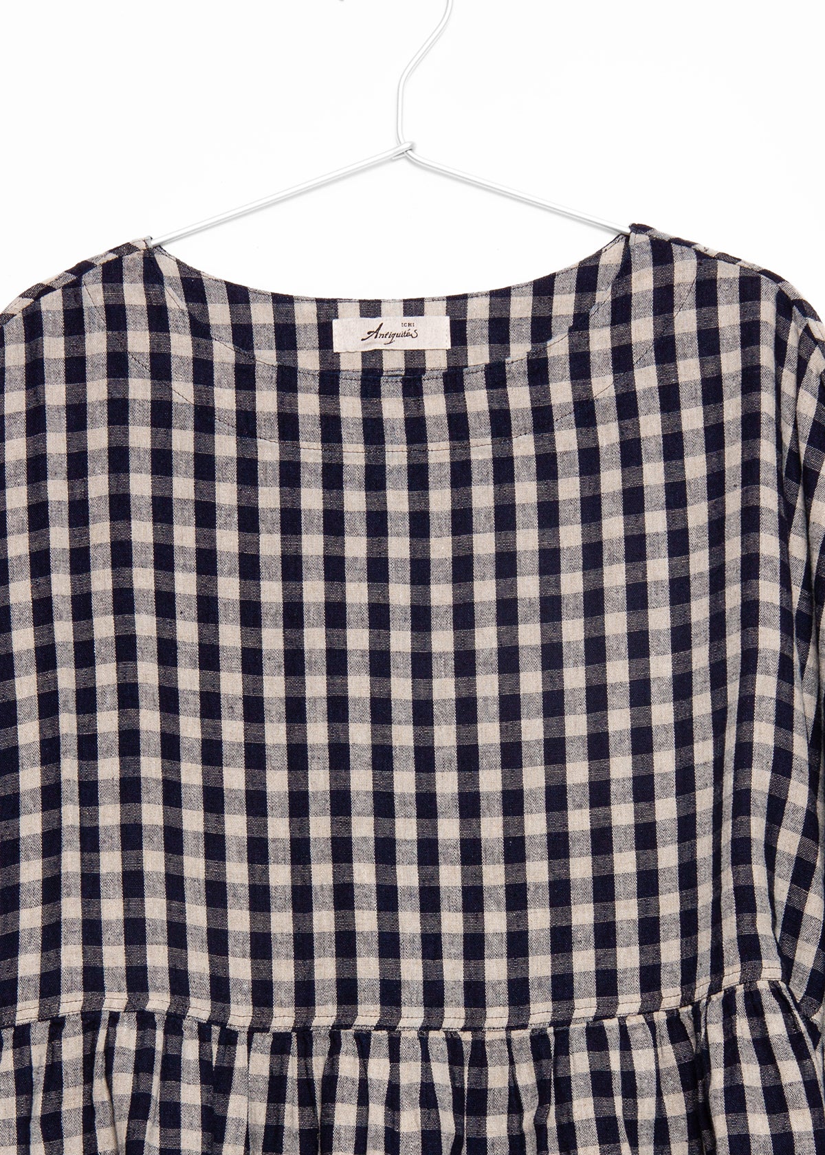 ichi Wool Gauze Check Dress BLACKWATCH ICHI Black Dresses for