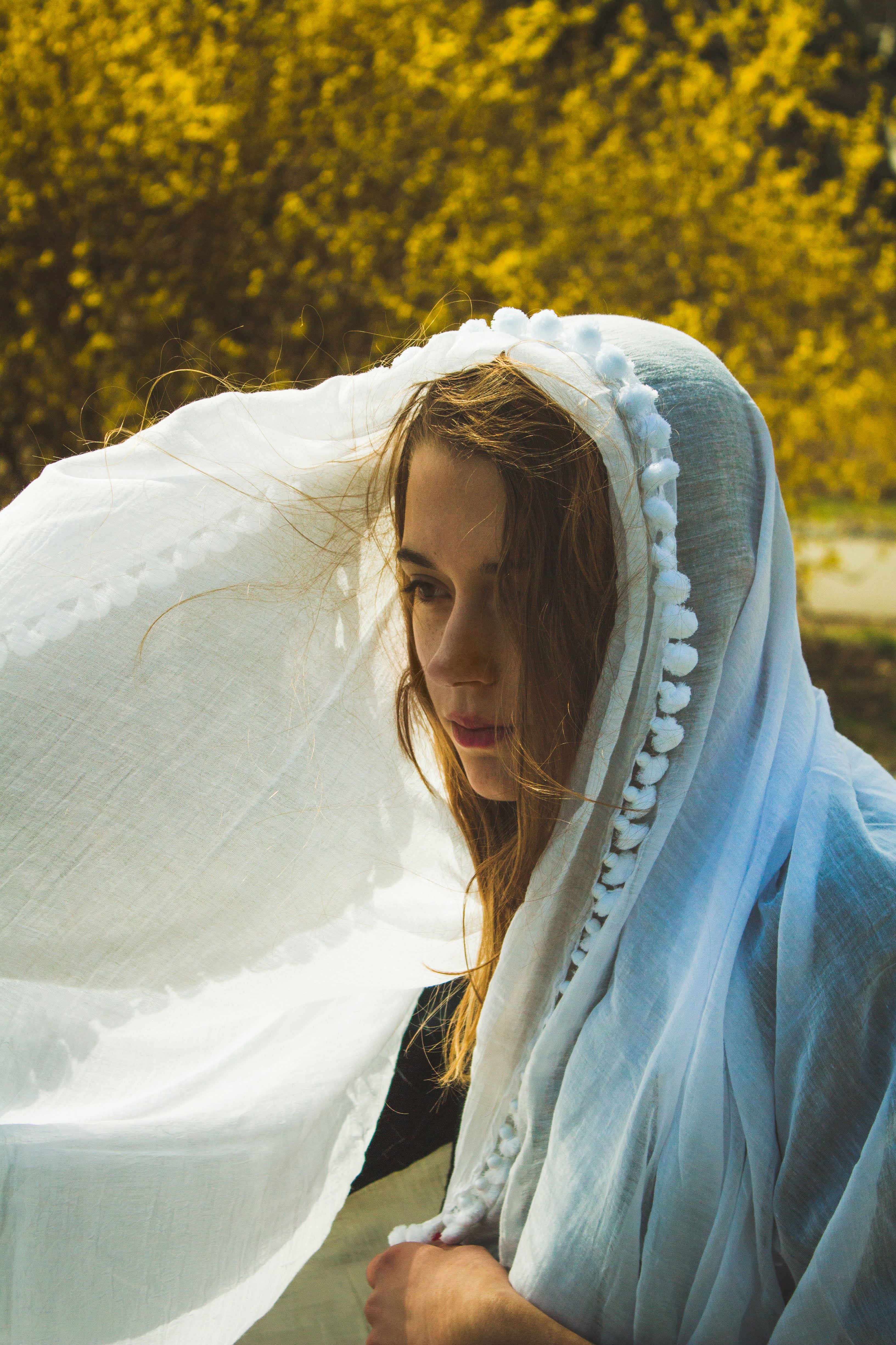 Dupatta Plain Shawl, White