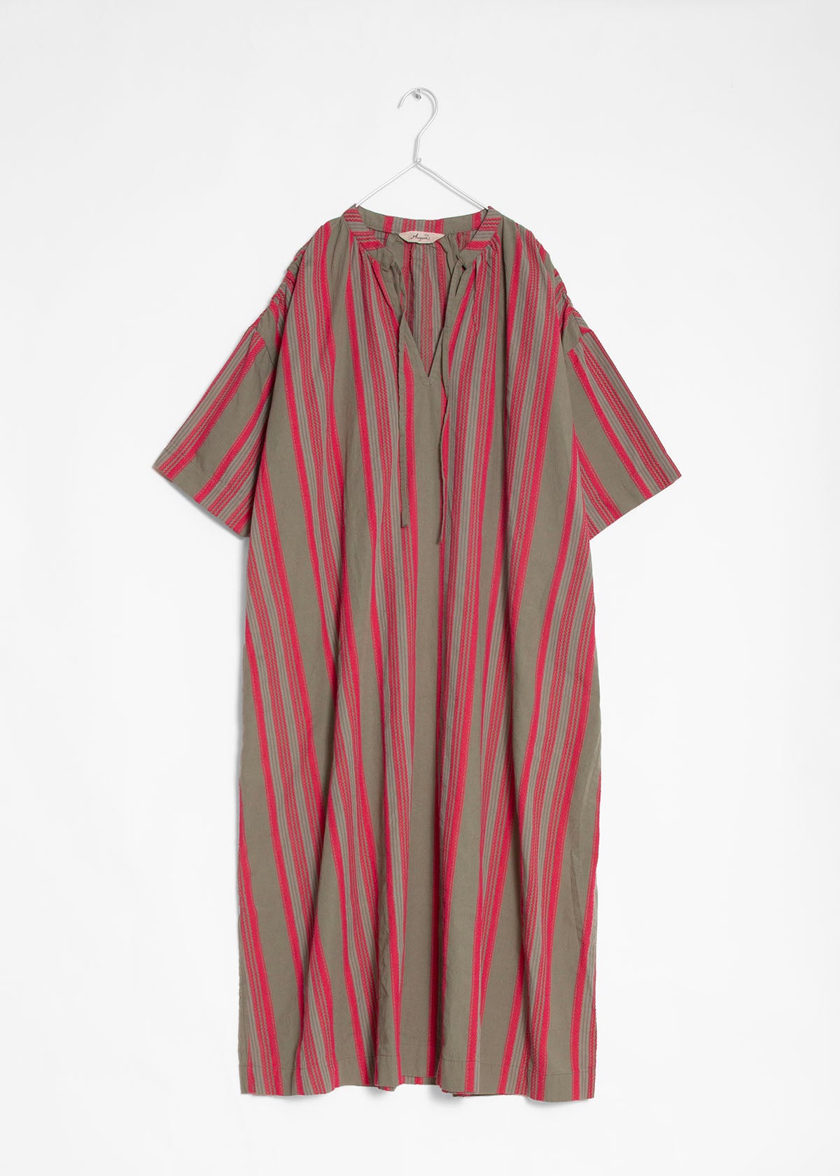 Ichi Antiquitis Jacquard Stripes Dress - Khaki/Pink matta Ichi Antiquitis Jacquard Stripes Dress - Khaki/Pink matta