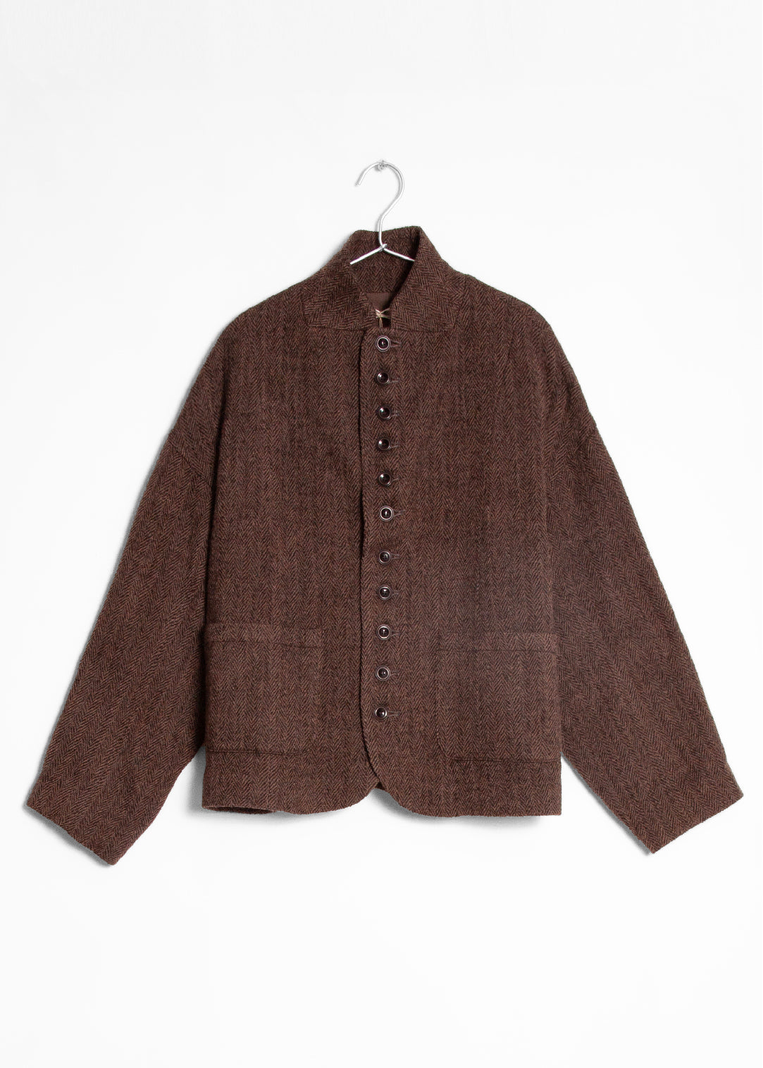 Ichi Antiquites Herringbone Jacket - Brown