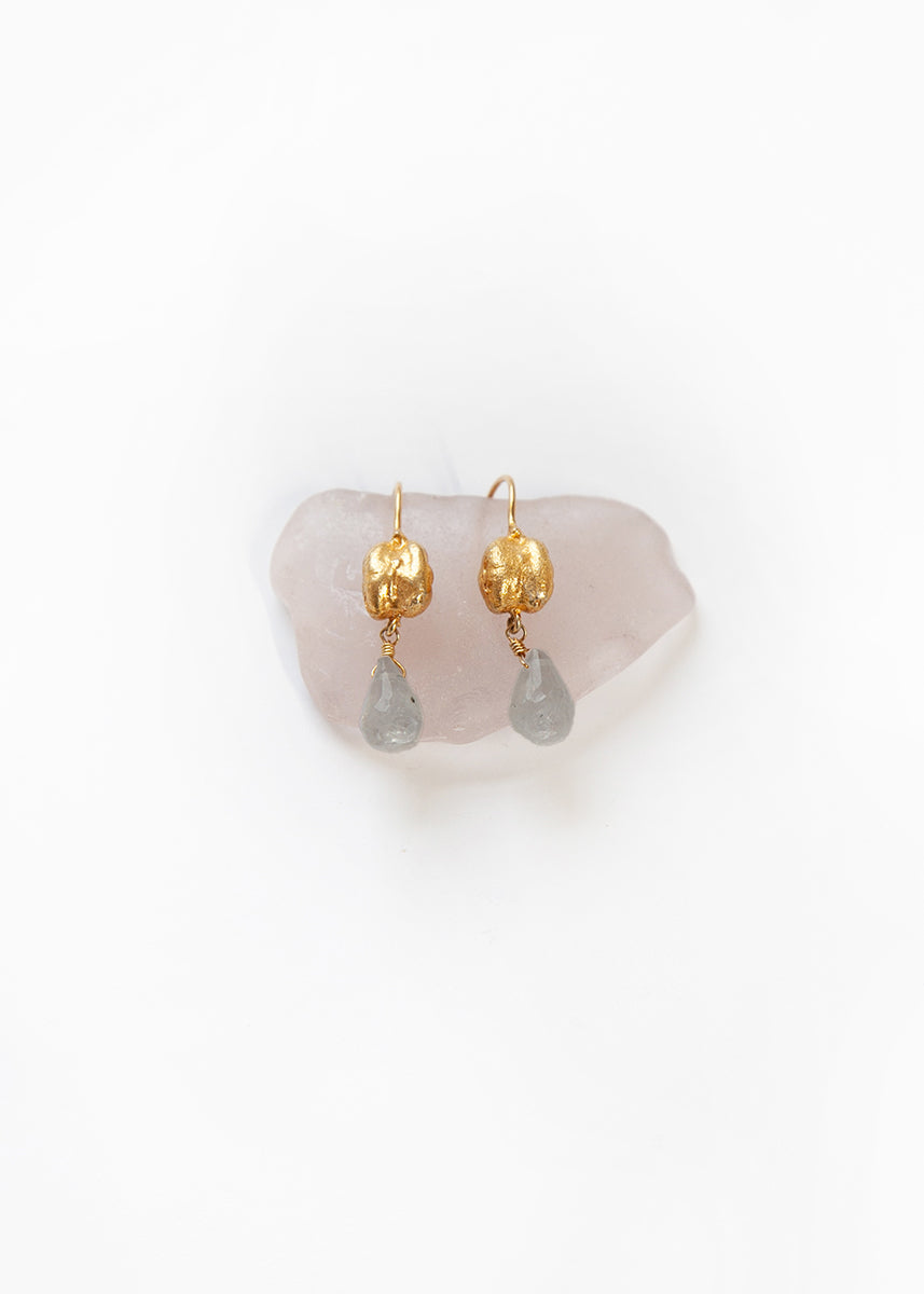 Chana Seeds Gold Plated Earrings Labradorite