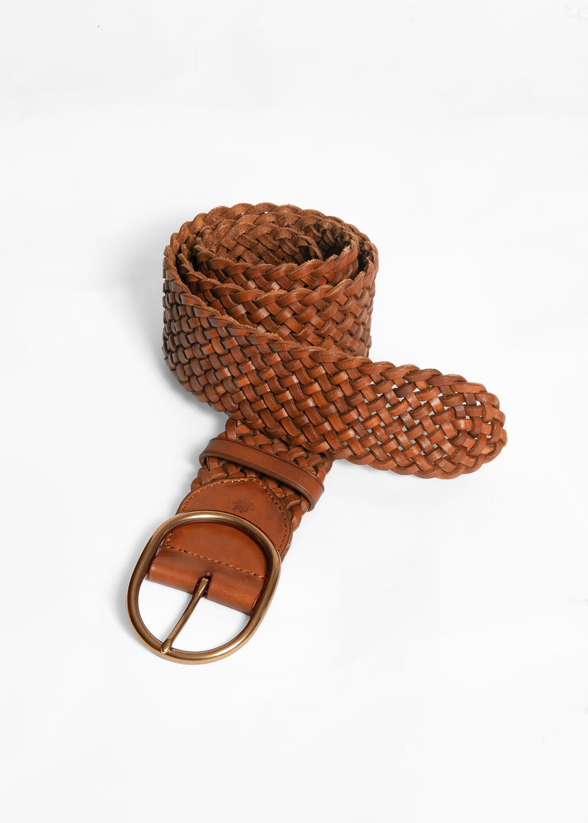 Dragon Diffusion Woven Wide Belt Oval Buckle Tan