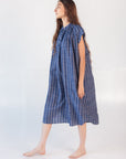 Maia Multi Pin Stripe Dress - Natural Indigo