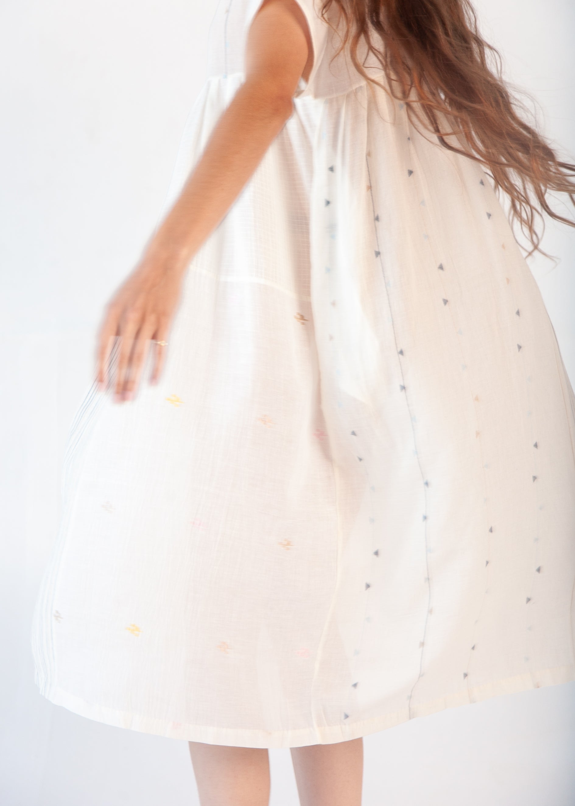 Calliope Patchwork Dress - Natural