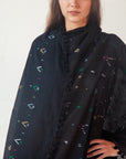 Dupatta Fragment Jamdani - Black