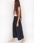 Danae Stripe Skirt Pant - Black