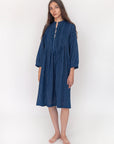 Aditi Double Stripe Dress  - Natural Indigo