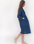 Aditi Double Stripe Dress  - Natural Indigo