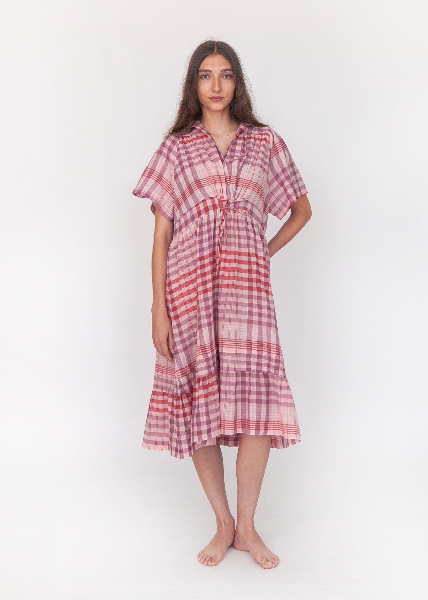 pink check dress womens Pink Gingham Willow Women's Dress