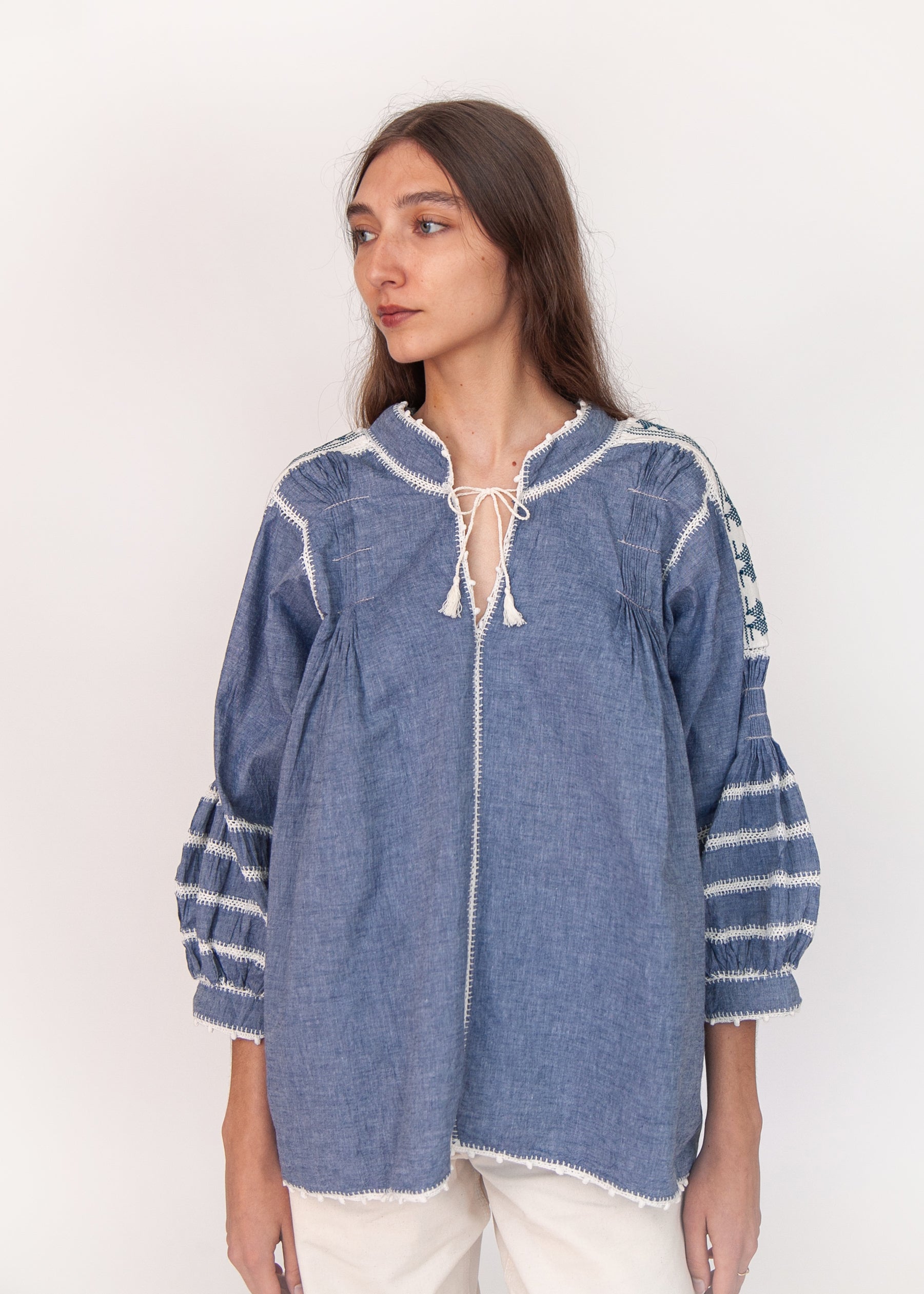 Sirena Chambray Top - Azul Marino